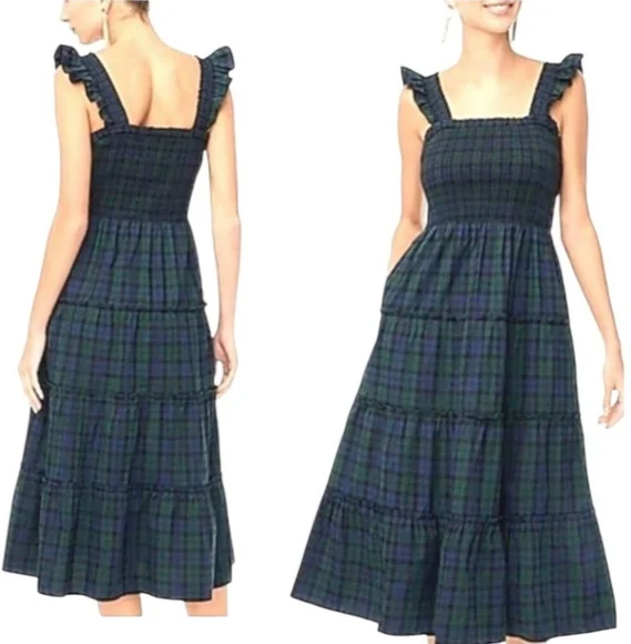 J. Crew | Dresses | J Crew Smocked Tiered Ruffle Midi Dress Tartan Plaid Green Holiday Party Large | Poshmark J. Crew | Dresses | J Crew Smocked Tiered Ruffle Midi Dress Tartan Plaid Green Holiday Party Large | Poshmark
